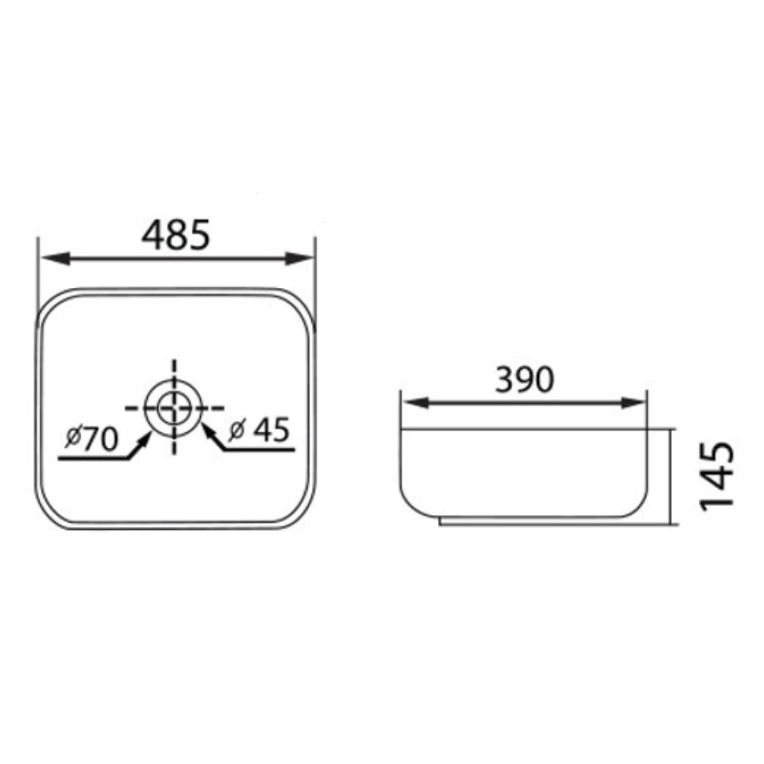 DOCASA Counter Mounting Wash Basin come with single pre-punched tap hole & cap