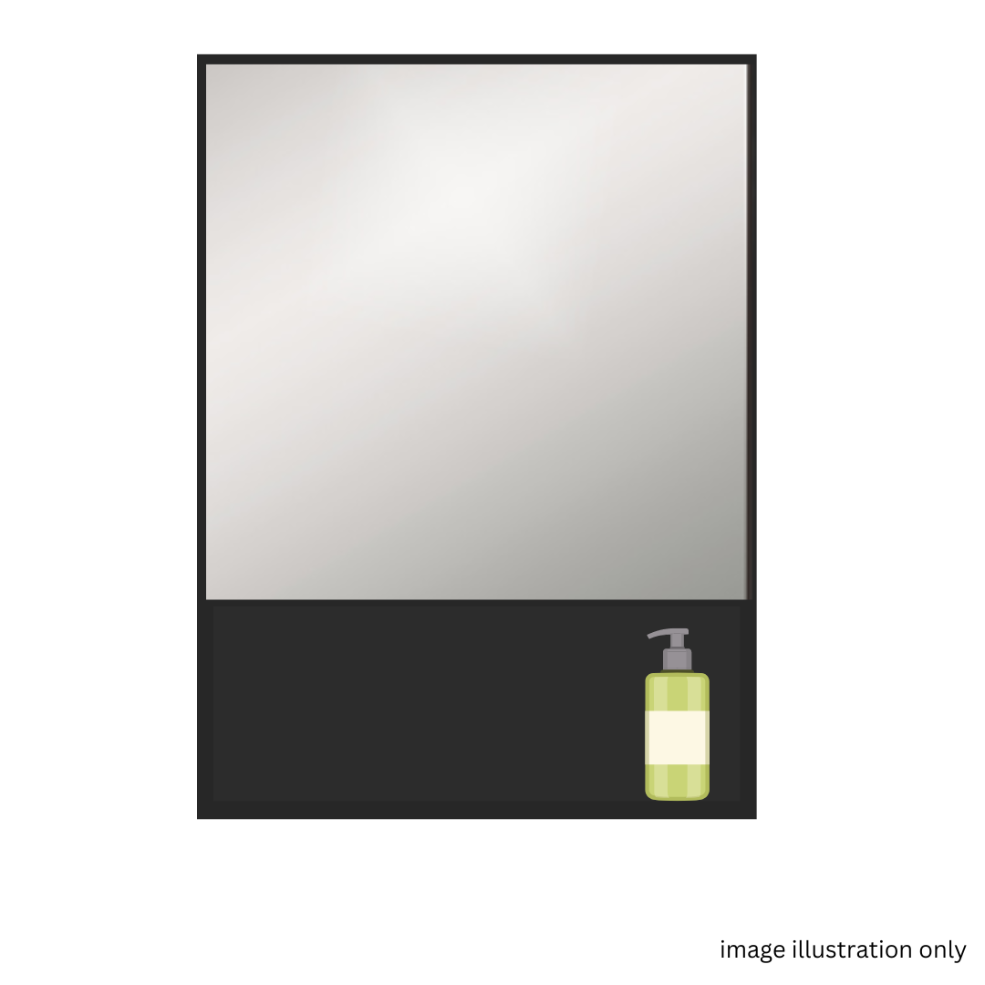 DOCASA 620mm Black Bathroom Mirror Cabinet