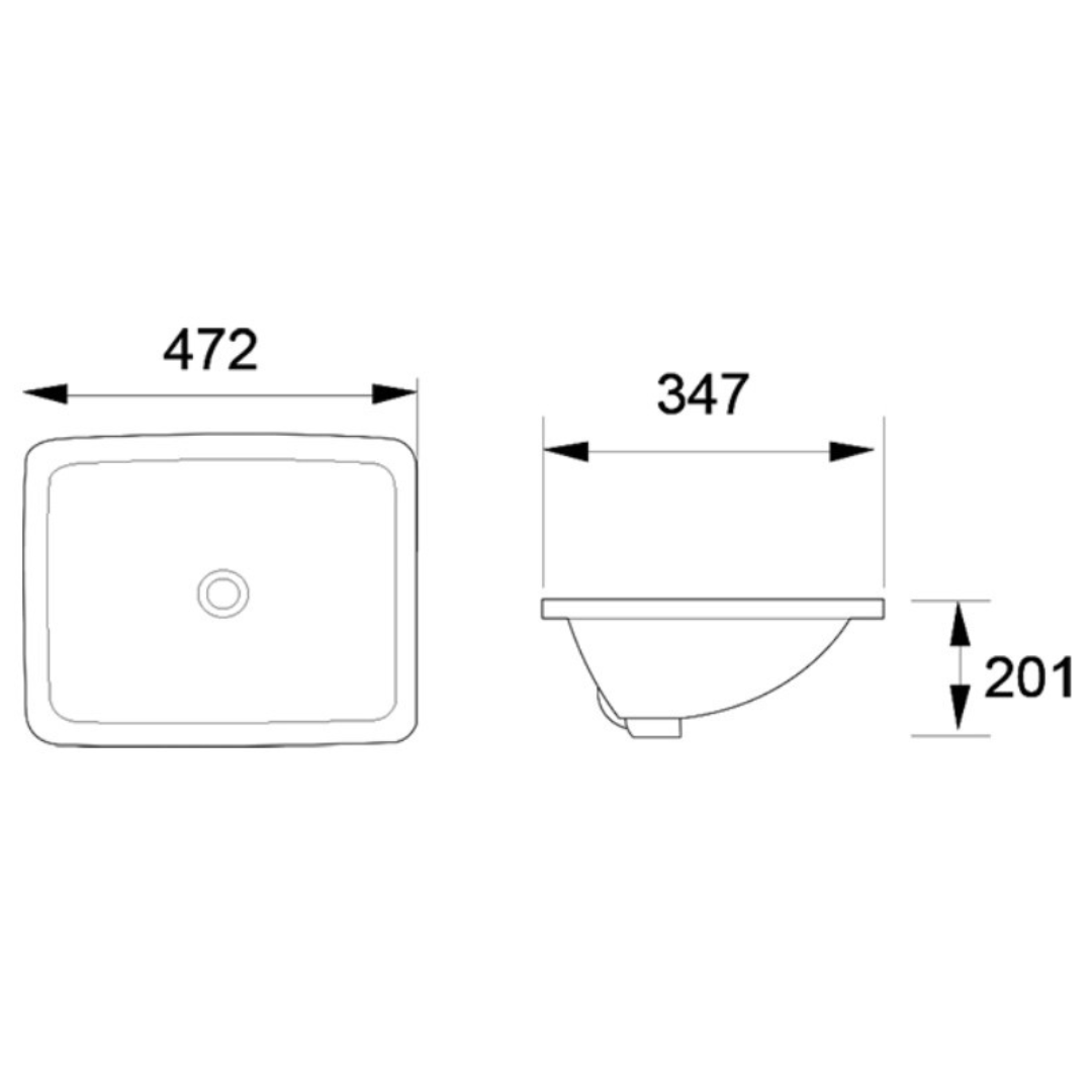 DOCASA White Under Counter Wash Basin