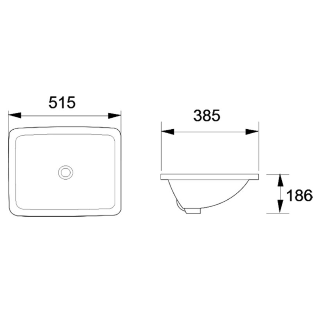 DOCASA White Under Counter Wash Basin