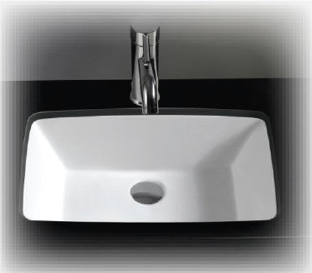 DOCASA 530mm Under Counter Basin single Pre-punched Tap Hole c/w Overflow