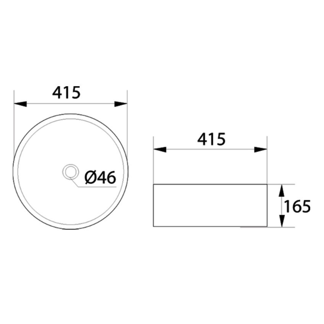 DOCASA White Round Counter Top Wash Basin come with overflow & cap