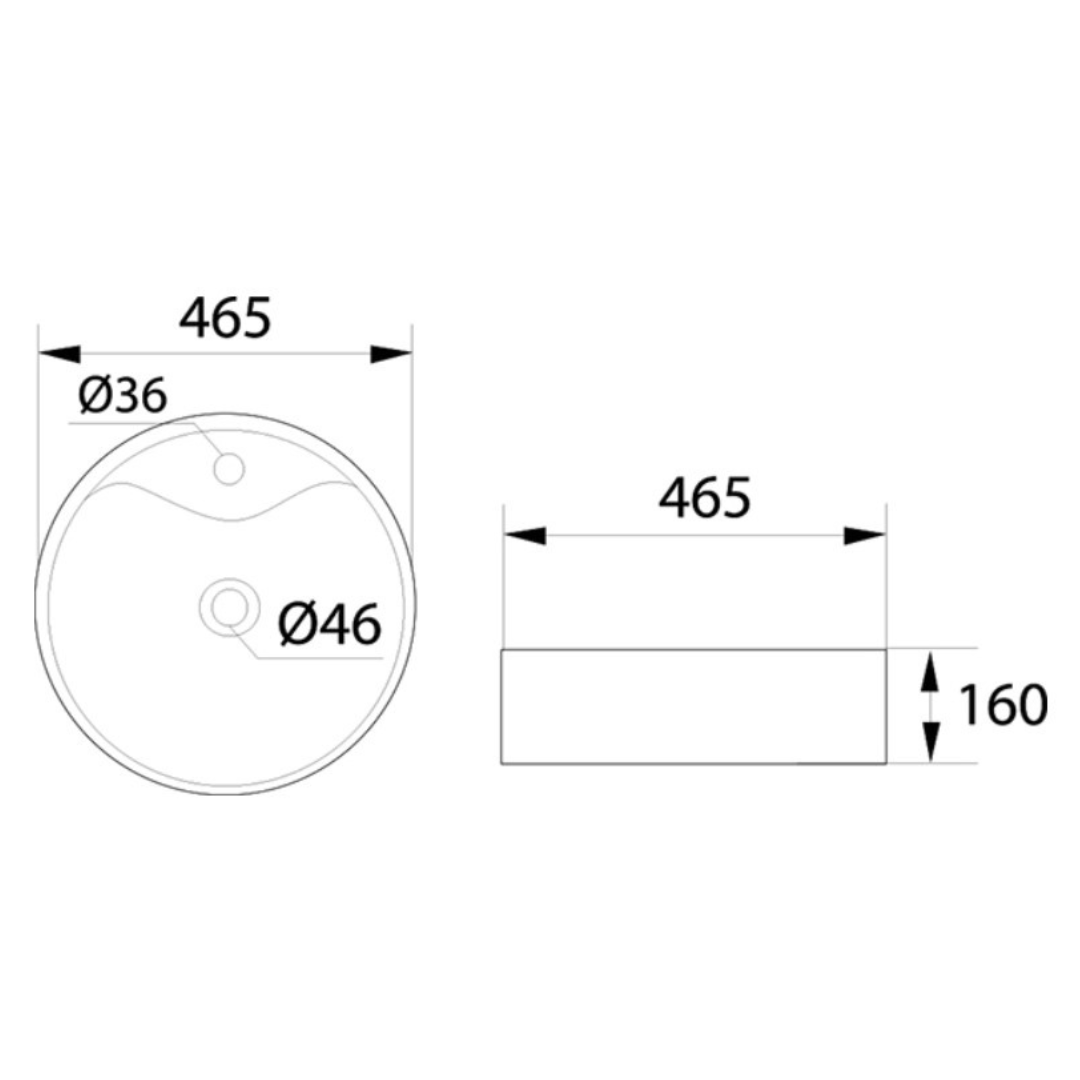 DOCASA White Round Counter Top Wash Basin come with single pre-punched tap hole, overflow & cap