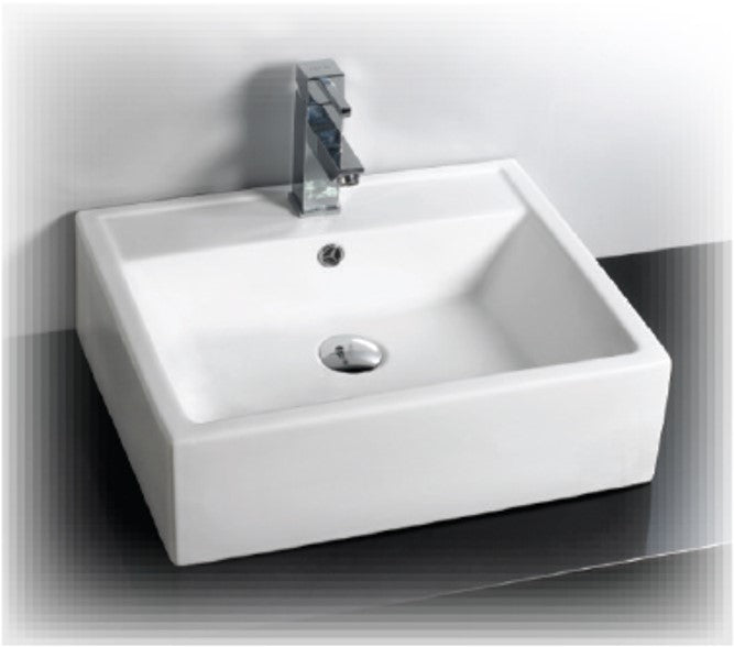 DOCASA 530mm Counter Top Wash Basin come with single pre-punched tap hole, overflow & cap