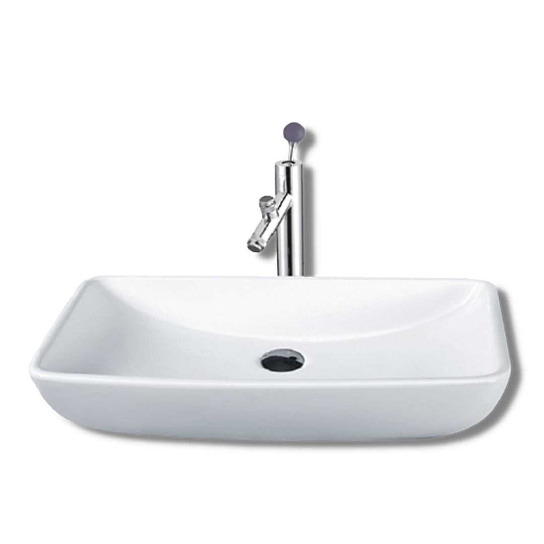 DOCASA 700mm Counter Top Wash Basin come with single pre-punched tap hole & cap