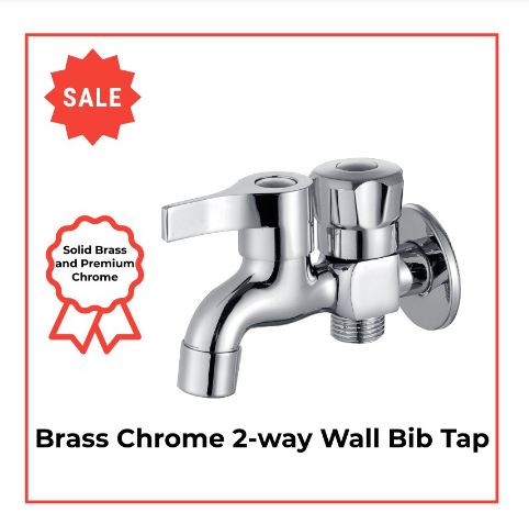 Copy of 2-way Wall Bib Tap Brass Chrome - Prophex