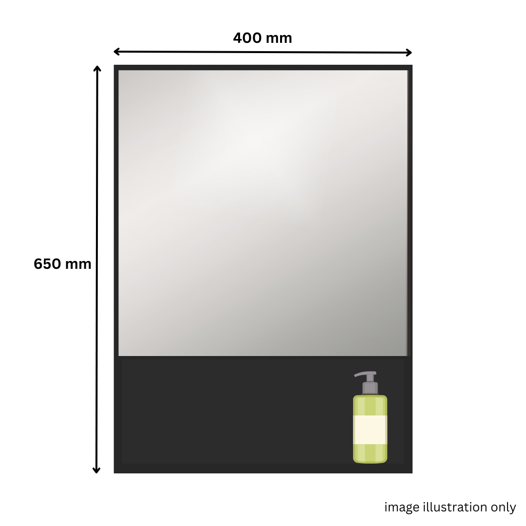 DOCASA 620mm Black Bathroom Mirror Cabinet