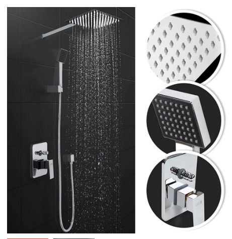 Premium 8" Round Exposed 2-Way Shower Set - Rain Shower