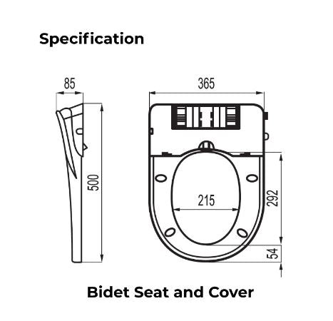 Non-electric Bidet Seat D-Shape