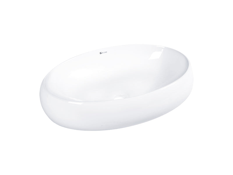 DOCASA White Oval Counter Top Wash Basin