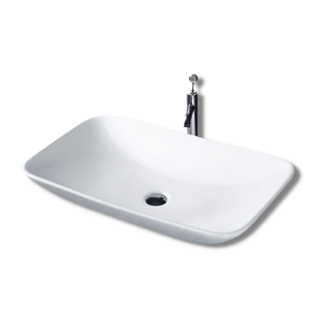 DOCASA Rectangular Counter Top Wash Basin come with single pre-punched tap hole & cap