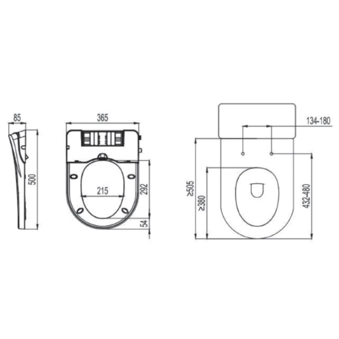 DOCASA Round White Manual Bidet Seat and Cover