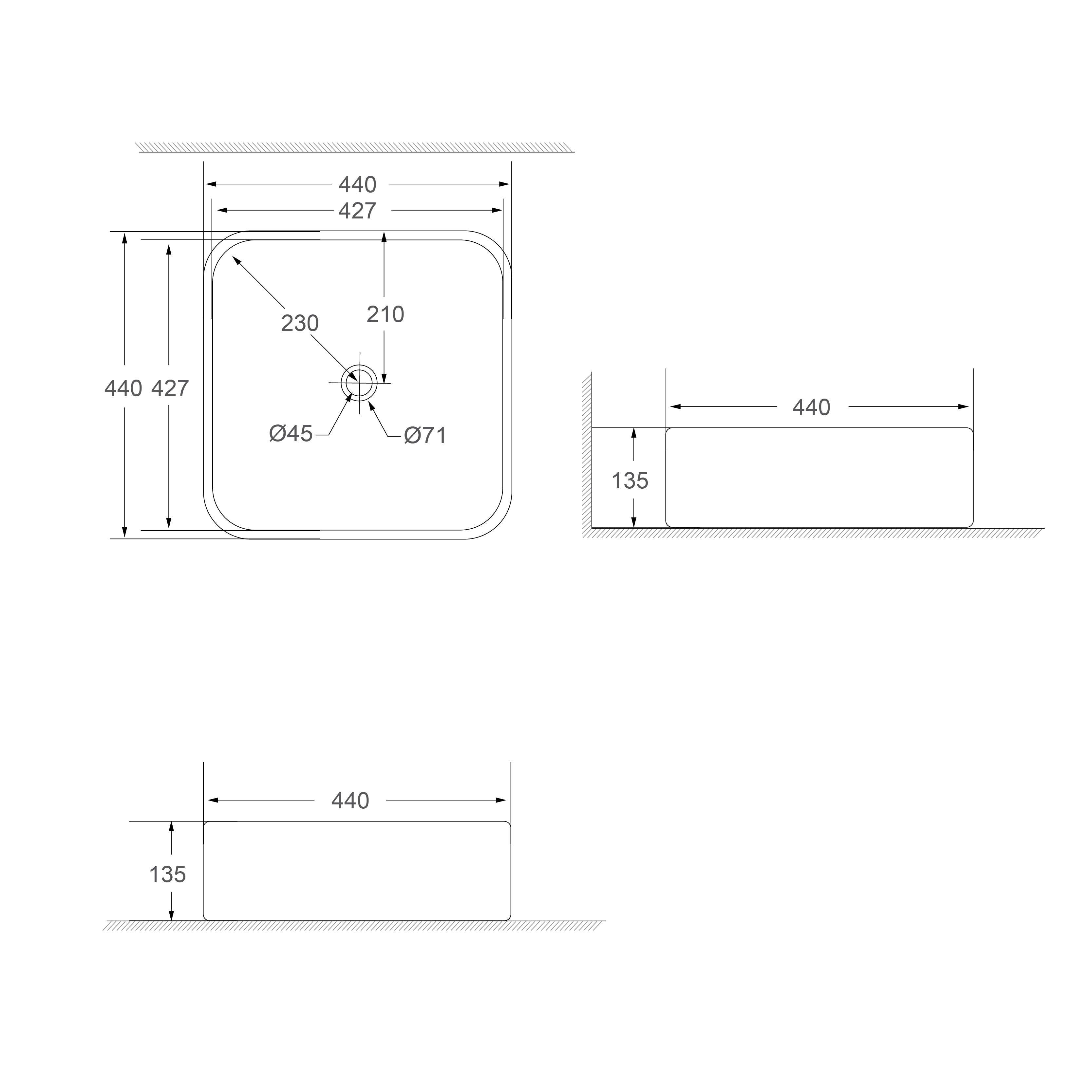 SORENTO 440mm Gold Oval Counter Mounting Wash Basin come with single pre-punched tap hole