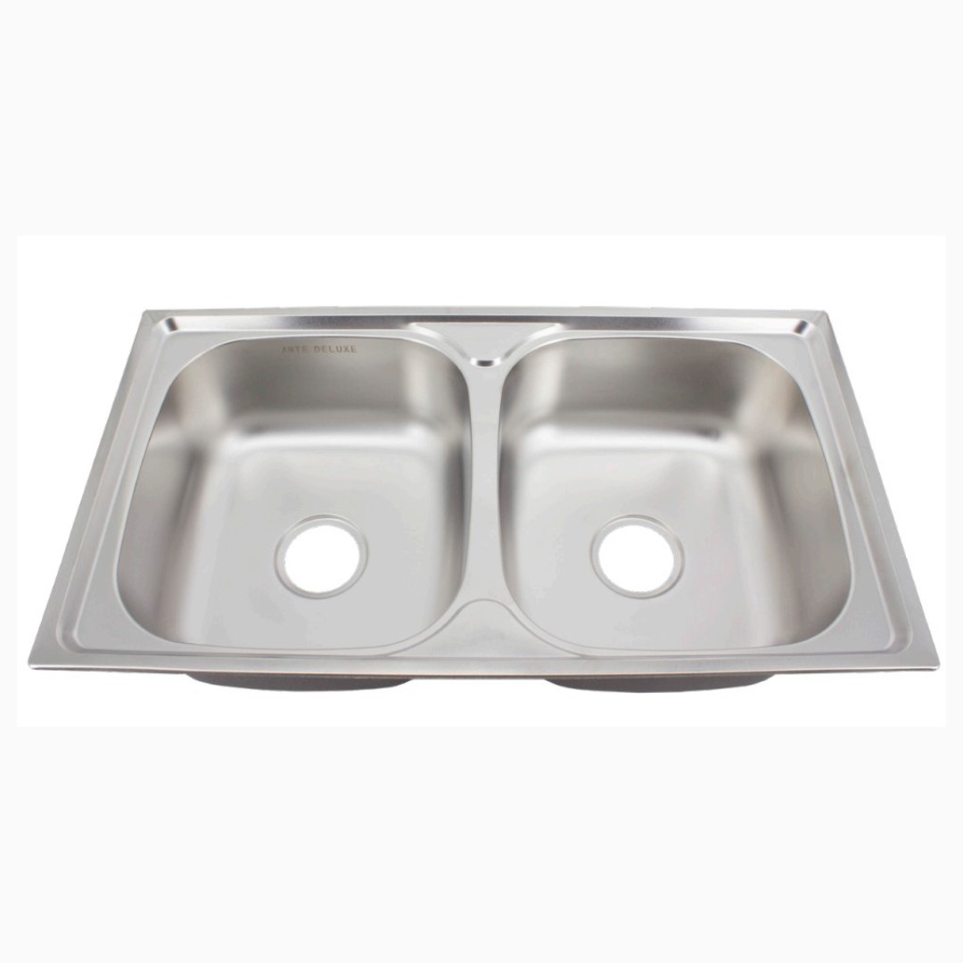 ARTE 820mm Stainless Steel Silver Double Kitchen Sink