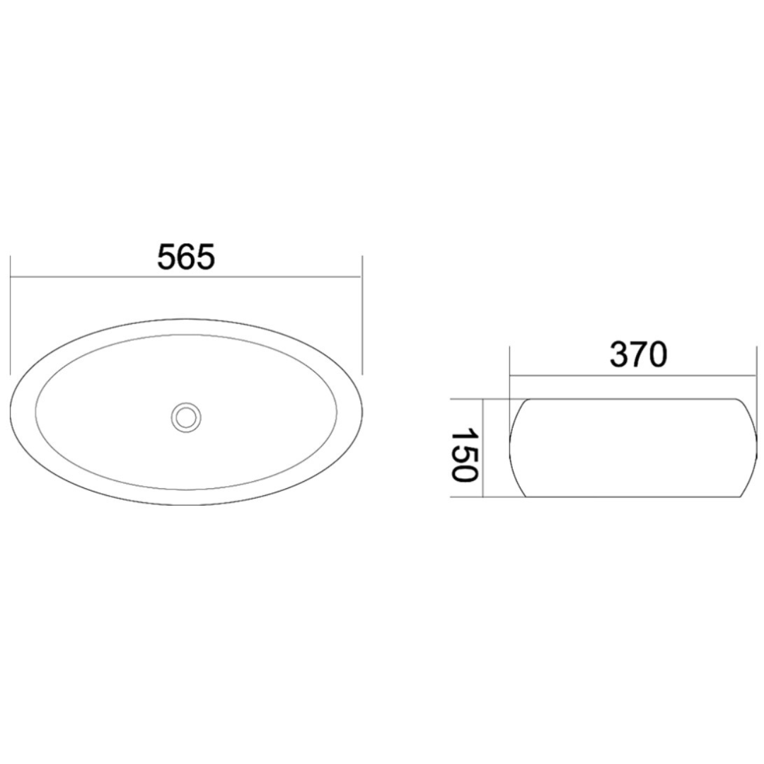 DOCASA White Oval Counter Top Wash Basin