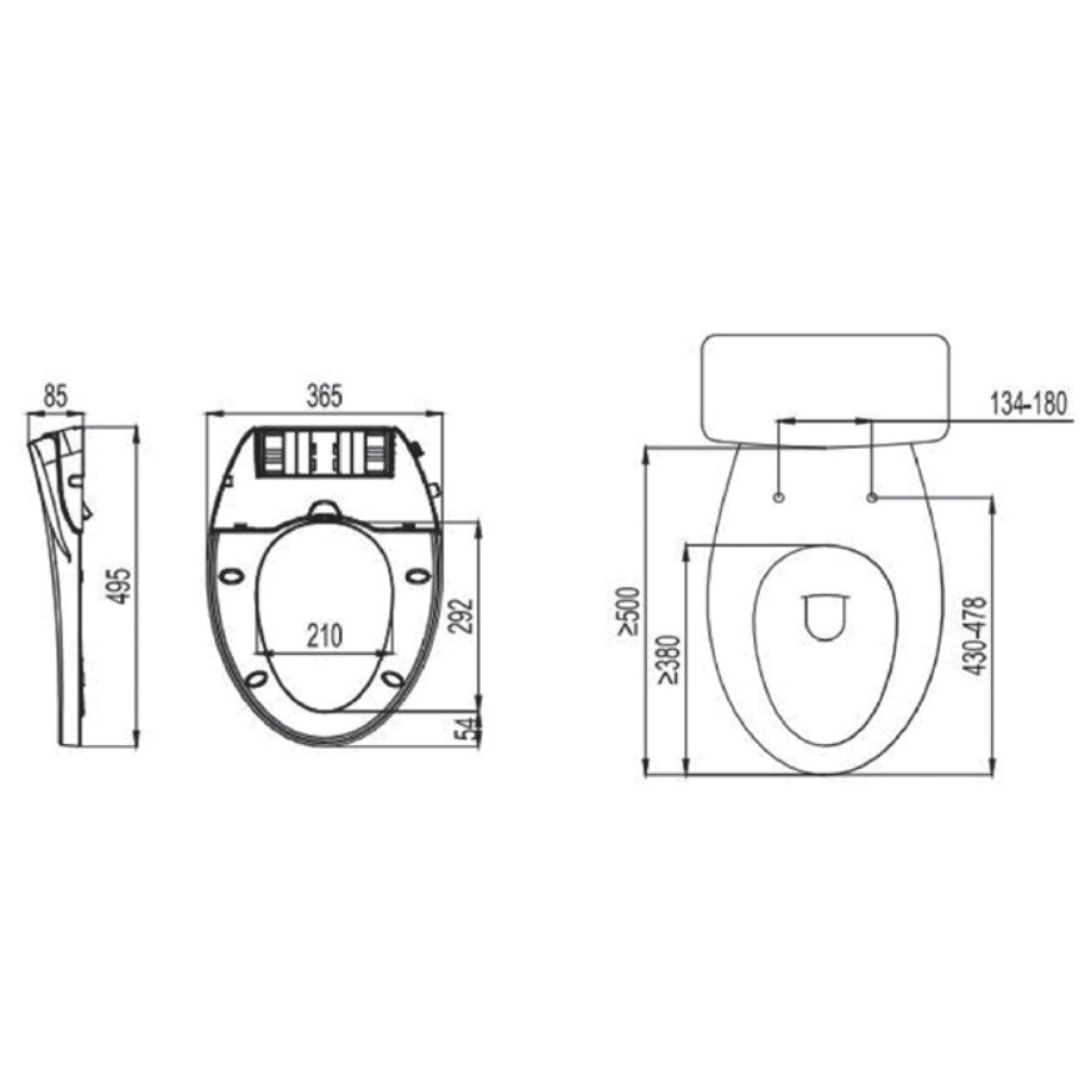 DOCASA White Round Manual Bidet Seat and Cover